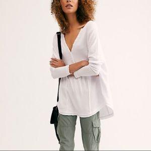 Free People Leo Henley Top. Small. White